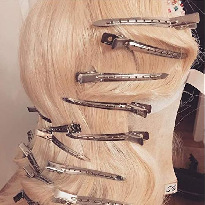 WEONE 24pcs Sectioning Clips Hairdressing, 3.5 Inches Metal Duck Bill Clips with Holes, Hair Divider Clips Curl Clips for Girls Women, Hairdresser Clip for Salon Supplies, Silver - Image 4